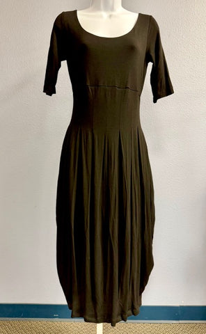 NWT Lilith Black Body Fit and Flare V-Neck Midi Dress S