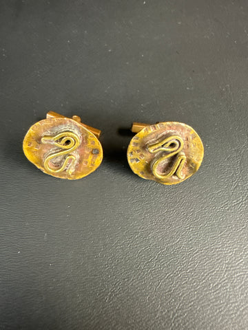 Mexican Hammered Duck Motif Cuff LInks