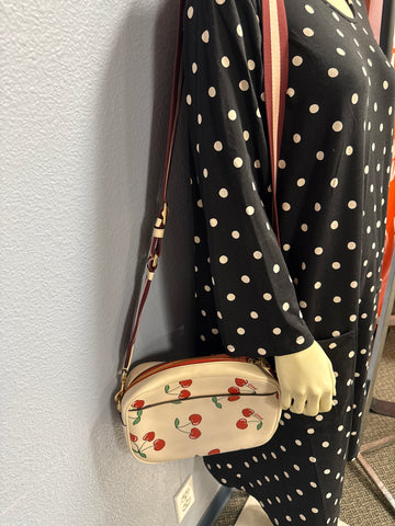 COACH cherry camera style bag