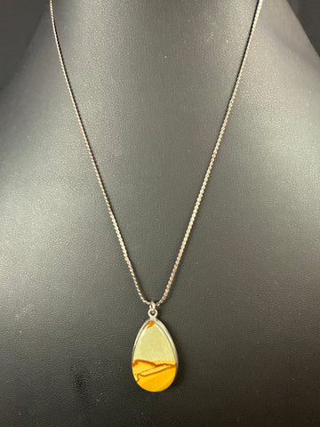 Sterling Jasper Landscape Necklace