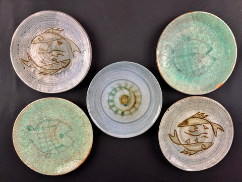 Rare Mid-Century Egyptian Garagos Salad Dessert Plates