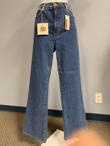 NWT NYDJ Brooke Straight Leg Stretch Rhinestone Jeans 6P