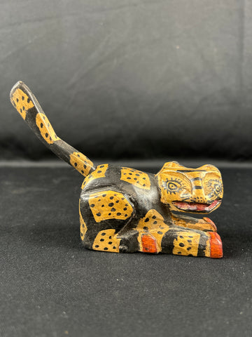 Folk Art Wooden Cat Ring Holder