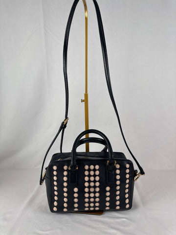 Tory Burch Robinson Black/White Saffiano Leather Bag