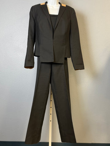 Akris  Black Cotton Blend Sateen Pantsuit 12