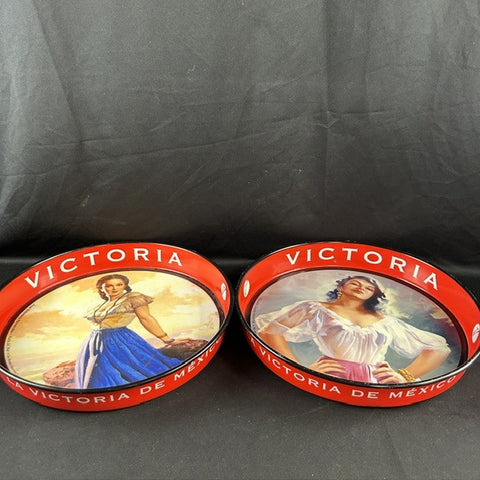 2 VTG metal Victoria beer trays