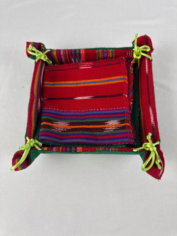 South American Serviettes (4) in Fabric Box