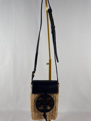 Tory Burch Miller Straw Crossbody Bag