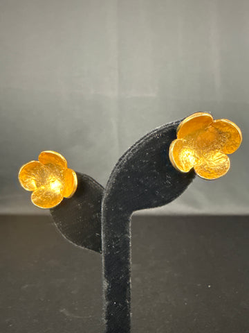 VTG. Delphine Nordin Paris Gold Tone Clipon Earrings