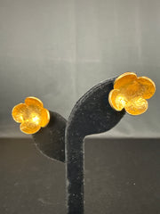 VTG. Delphine Nordin Paris Gold Tone Clipon Earrings