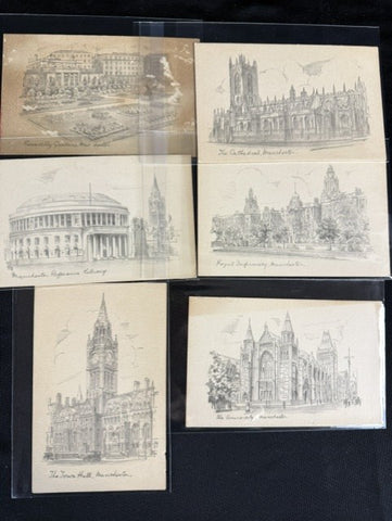 6 VTG Postcards from Manchester, England