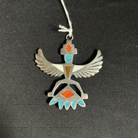 Inlaid Zuni Knifewing Pendant
