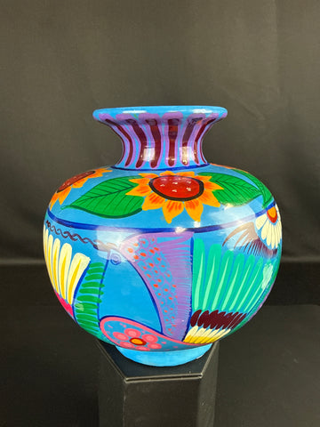 Hand-Painted Mexican Talavera Vase