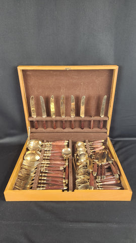 MCM R. Thai Bronze Flatware Box 14 Service
