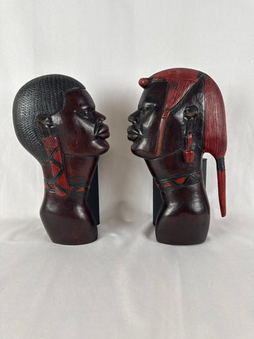 Hand Carved African Wooden Busts
