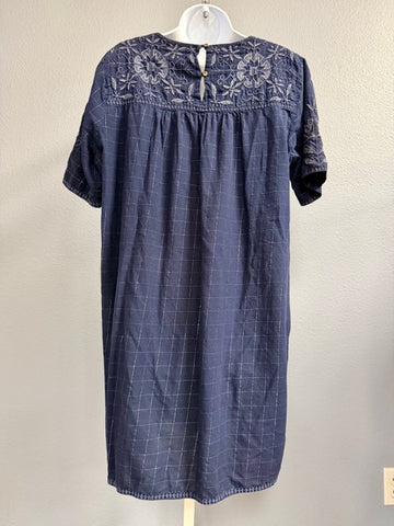 Johnny Was Alaric Yoke Peasant Navy Metallic L