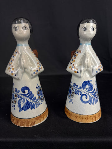VTG Tonala Mexican Angel Candle Holders
