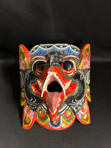 Vtg Hand Carved Painted Balinese Garuda Bird Mask