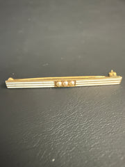 Riker Bros. Art Deco 14K Enamel Seed Brooch