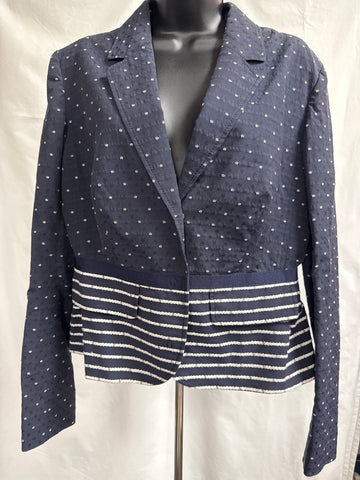 NWT Philosophy di Alberta Ferretti Navy Peplum Jacket. Sz M 10