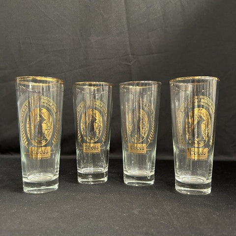 Four Coors beer glasses