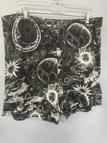 Johnny Was Mina Black/white Astrology PJ shorts size XL