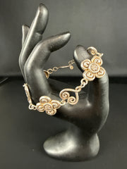 VTG JM Flower Sterling Silver Bracelet
