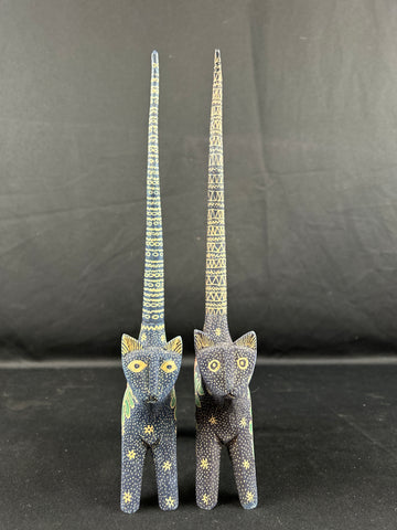 Wooden cat ring holders (2)