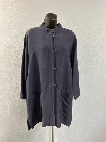 Ragazzi Blue Mandarin Style Jacket with Button Closure