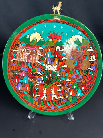 VTG Mexican Handpainted Folk Art Festival Wall Decor