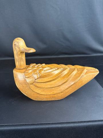 VTG Arthur Court Hand Carved Solid Wood Duck