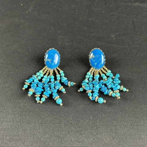 Enhanced Turquoise Beaded Earrings