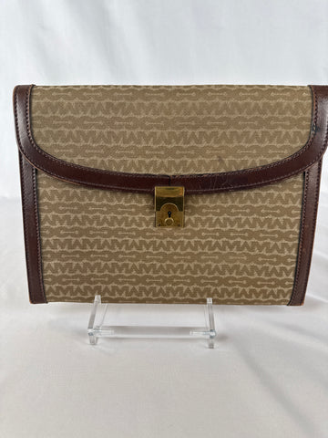 VTG Mark Cross Monogramed Document Clutch
