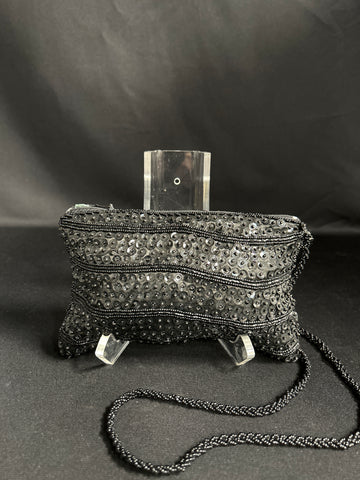 Black Beaded Evening Bag