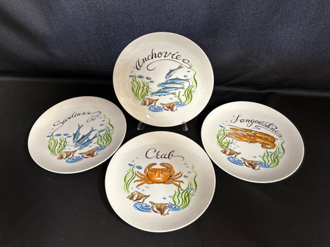 VTG Seymour Mann Fish Fruits Du Mer Fine China Plates