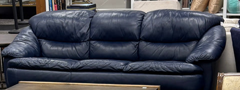 Blue Leather Couch