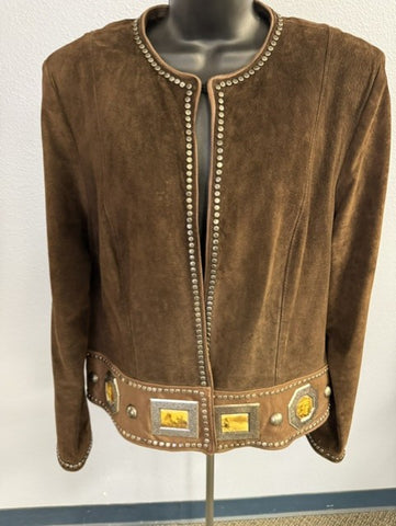 Double D  Ranch Suede Edward Curtis Artwork  Jacket Size L