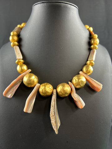Abalone Boho Gold-Tone Necklace