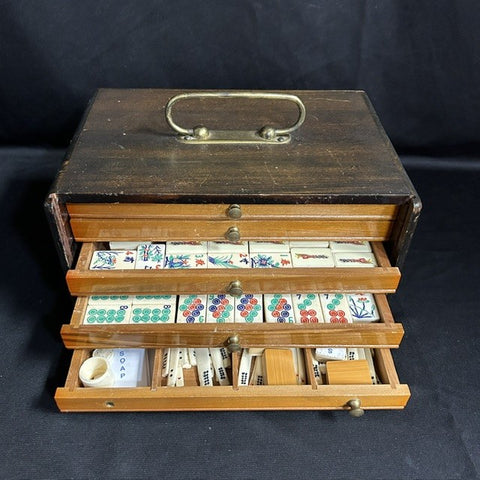 VTG Bone & Bamboo Mah Jong Chinese Game