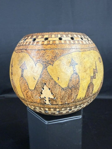 Hand-Carved Decorative Gourd Folk Art