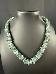Tumbled Moss Chip Agtate Necklace