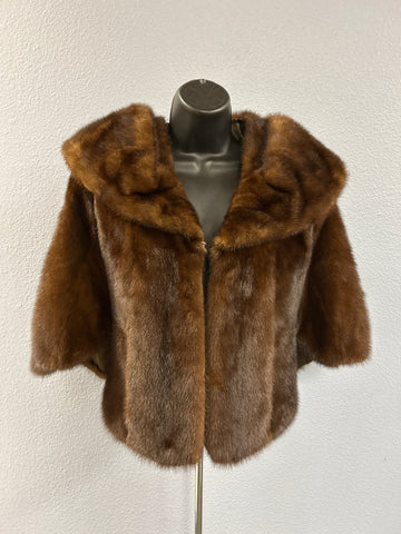 VTG Graf's Furs Rich Mahogany Mink Shrug M/L