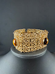 VTG MCM Napier Gold Vermeil Tiger Eye Bracelet