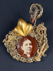 Gold Tone Artisan Brooch