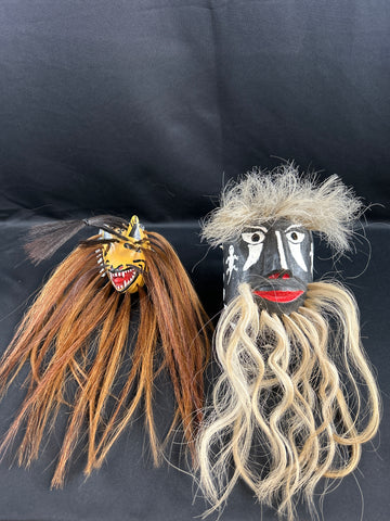 Two Yaqui Pascola Folkart Dance Masks