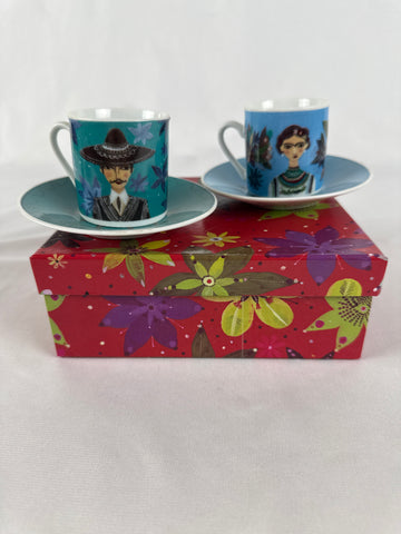 NIB Fragonard Demitasse Cups and Saucers