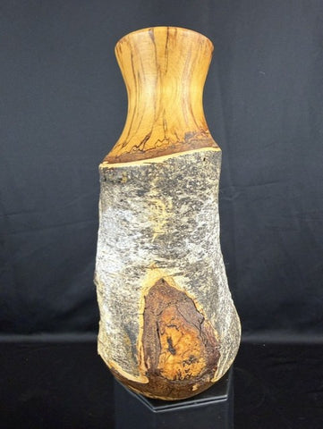 Birch Bark Solid Wood Vase
