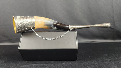 Vintage Russian Viking Caucasian Drinking Horn