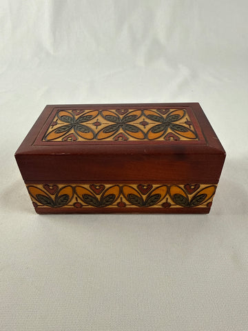 Handcrafted Polish Carved Wood Trinket Box