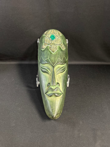 Indonesia Green Face w/Turtle Wood Mask